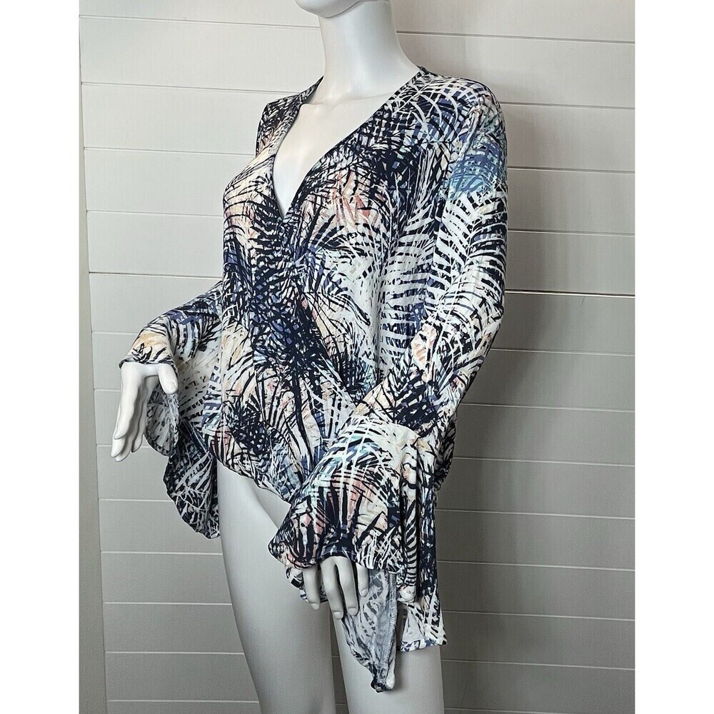 Love Stitch Women Top Multicolor Abstract Witchy Sleeve Whimsy Goth Small